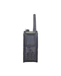 Funkholster Synthetik/Leder mit Halbmond-Mutterteil / Zusatzöffnung unten / zu POLYCOM TPH900