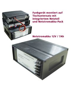 Boîtier avec batterie de secours 12 V / 7,2 Ah - avec fiche plate 6,3 mm (Flamm)