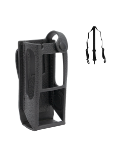 Etui en cuir 7.6cm avec boucle de ceinture fixe et écran pour MOTOTROB R7 avec sangle d'épaule à 3 points