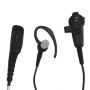 Tarnmikrofon kombiniert mit PTT-Taste und Ohrhörer / FBI - 2-Kabel/schwarz
